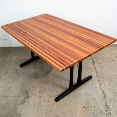 Mid Century Modern Dining Table Solid Wood Rectangular Kitchen Butcher Block Mcm