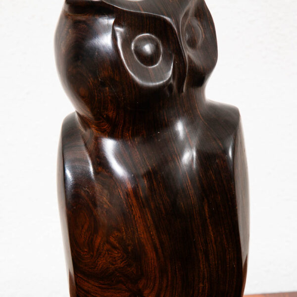 Mid Century Danish Modern Artisan Carved Owl Sculpture Solid Rosewood Mcm Studio - Image 10