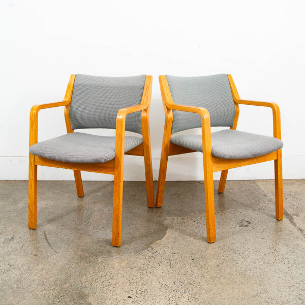 Mid Century Danish Modern Dining Chairs Set 5 Skagen Armchairs Rway Oak Vintage - Image 3