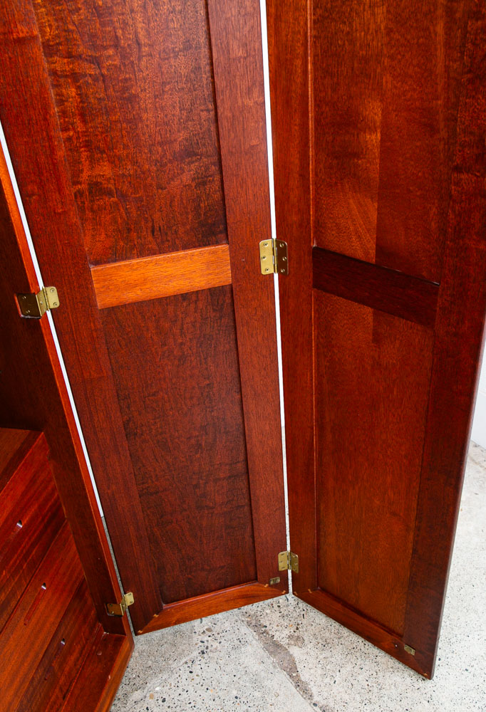 Mid Century Modern Closet Cabinet Armoire Mahogany Wardrobe Closet Drawers Mcm - Image 12