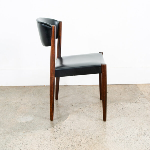 Mid Century Danish Modern Dining Chair Solid Rosewood Black Vintage Mcm Denmark - Image 10