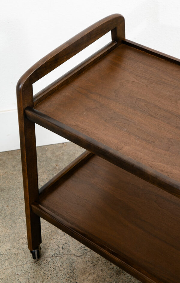 Mid Century Modern Serving Cart Trolley Wood Rolling Bar Walnut Mcm Serving Mcm - Image 7