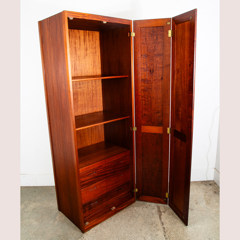 Mid Century Modern Closet Cabinet Armoire Mahogany Wardrobe Closet Drawers Mcm