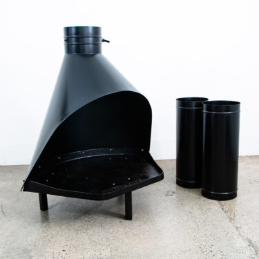 Mid Century Modern Fireplace Majestic Firehood Black Indoor Outdoor Restored Mcm