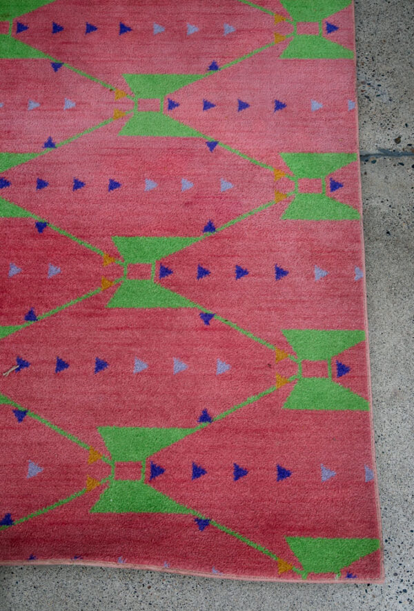 Mid Century Modern Area Rug Pink Green Frank Lloyd Wright Carpet 97.5x77" Mcm - Image 6