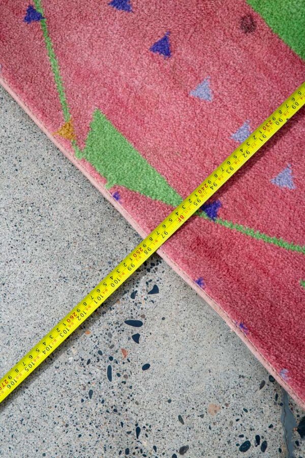 Mid Century Modern Area Rug Pink Green Frank Lloyd Wright Carpet 97.5x77" Mcm - Image 8
