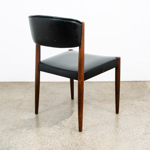 Mid Century Danish Modern Dining Chair Solid Rosewood Black Vintage Mcm Denmark - Image 3