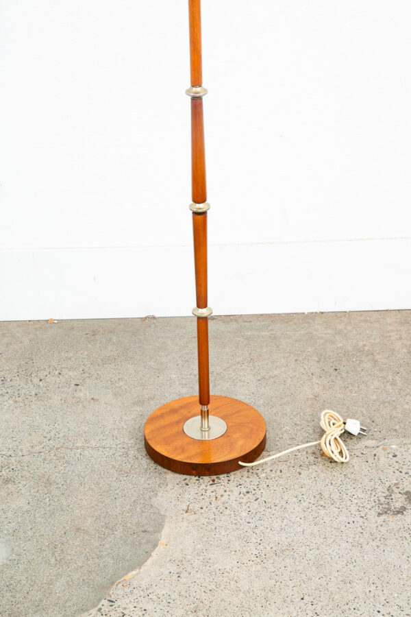 Mid Century Modern Danish Solid Teak Floor Lamp Shade Ribbed MCM Denmark Yellow - Image 8