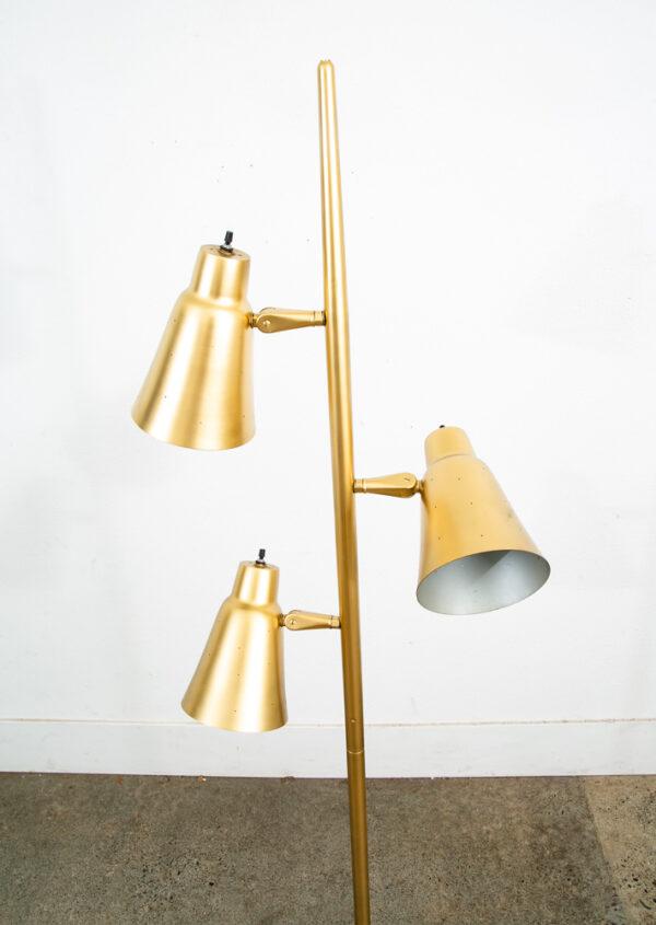 Mid Century Modern Floor Lamp Metal Brass Adjustable 3 Light American Vintage - Image 12