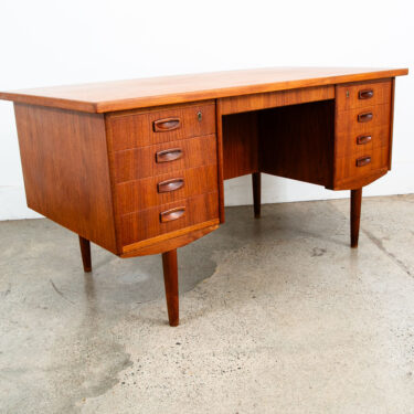 Mid Century Danish Modern Desk Executive Office 8 Drawer Bookshelf Locking Mcm