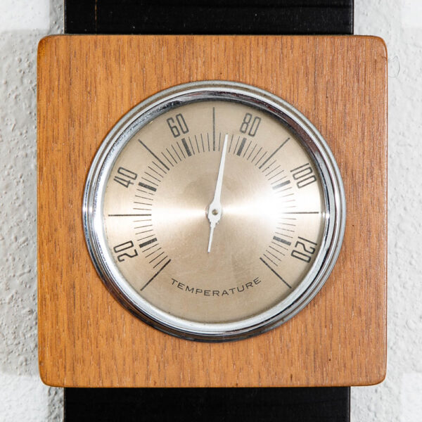 Mid Century Modern Hanging Wall Thermometer Humidity Barometer Walnut Guage Mcm - Image 10
