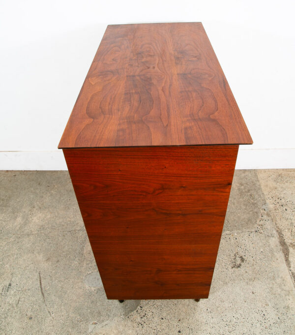Mid Century Modern Dresser Highboy 5 Drawer Walnut Vega by Morris Trim Vintage - Image 5