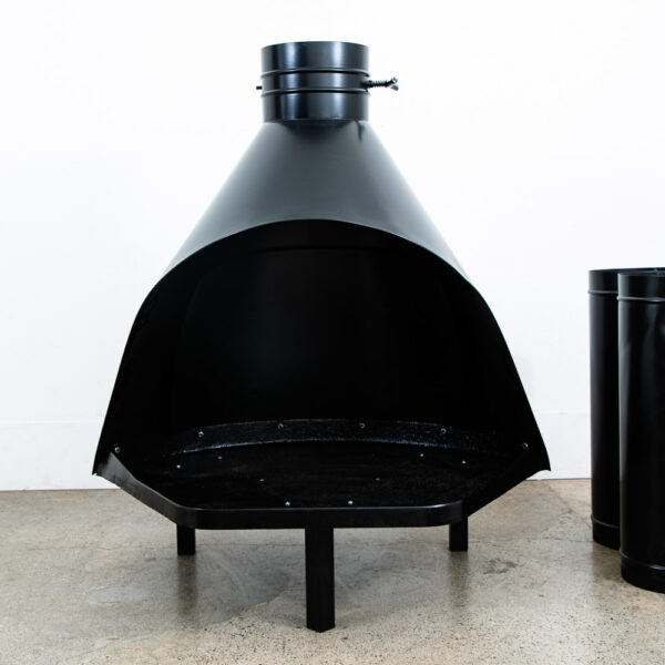 Mid Century Modern Fireplace Majestic Firehood Black Indoor Outdoor Restored Mcm - Image 5