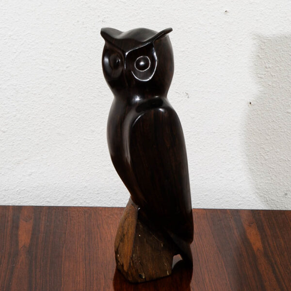 Mid Century Danish Modern Artisan Carved Owl Sculpture Solid Rosewood Mcm Studio - Image 7