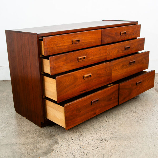 Mid Century Modern Dresser Walnut Founders Jack Cartwright 8 Drawer Vintage Mcm - Image 5