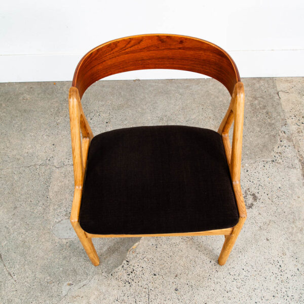 Mid Century Danish Modern Dining Chair Henning Kjaernulf Hansen Teak Oak Brown - Image 6