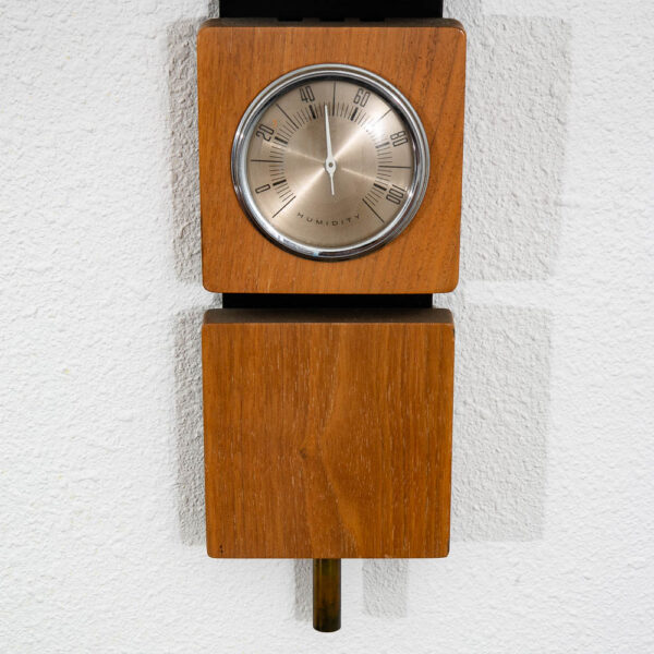 Mid Century Modern Hanging Wall Thermometer Humidity Barometer Walnut Guage Mcm - Image 9