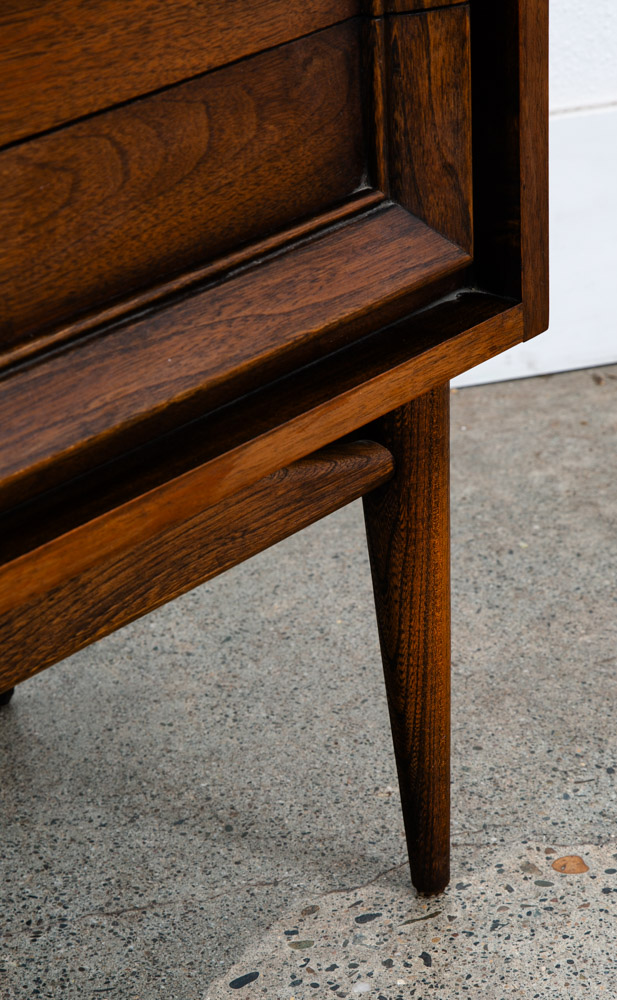 Mid Century Modern Nightstands End Table Set Side Basic Witz Walnut 2 Drawers - Image 8