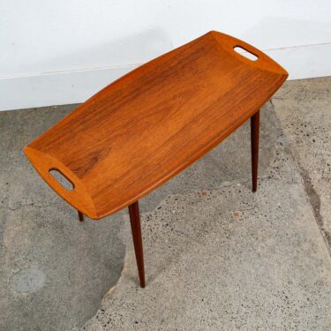 Mid Century Danish Modern Side Table End Dansk IHQ Jens Quistgaard Handles Teak