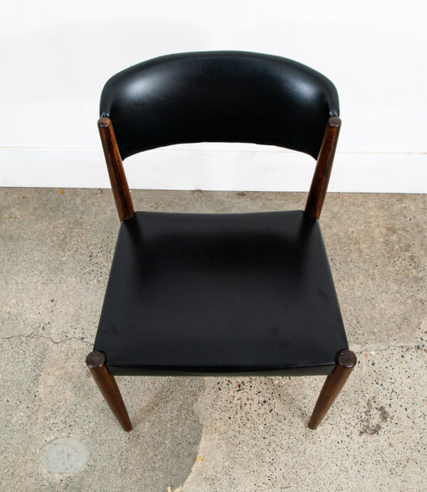 Mid Century Danish Modern Dining Chair Solid Rosewood Black Vintage Mcm Denmark - Image 6