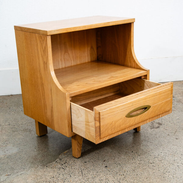 Mid Century Modern Nightstands End Side Tables LA period Furniture Ash Drawer NM - Image 3