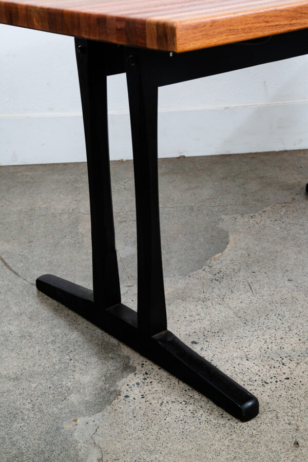 Mid Century Modern Dining Table Solid Wood Rectangular Kitchen Butcher Block Mcm - Image 12