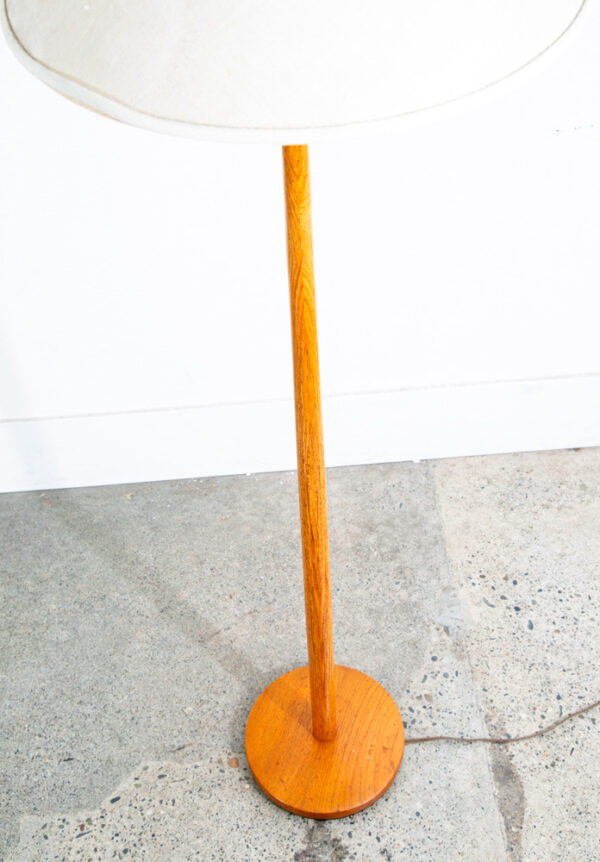 Mid Century Modern Floor Lamp Shade Solid Oak Pleated Shade Danish Vintage Round - Image 7