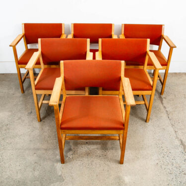 Mid Century Danish Modern Dining Chairs Set 6 Borge Mogensen Fredericia Armchair