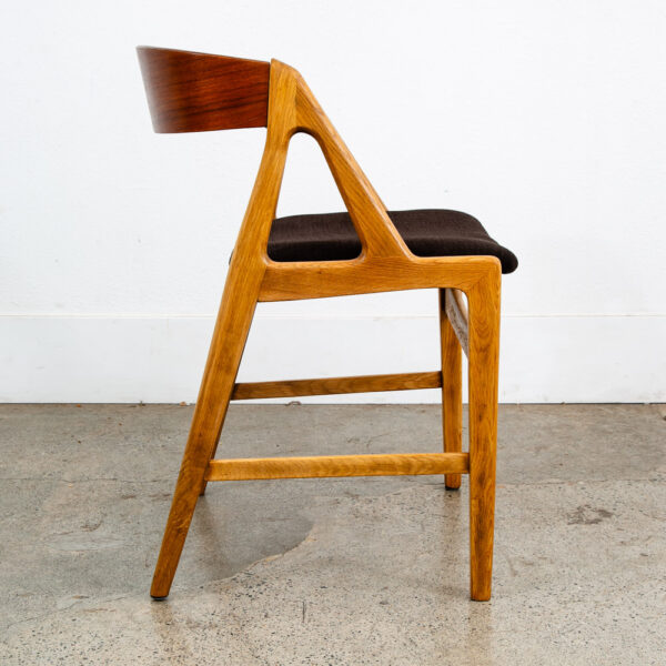 Mid Century Danish Modern Dining Chair Henning Kjaernulf Hansen Teak Oak Brown - Image 3
