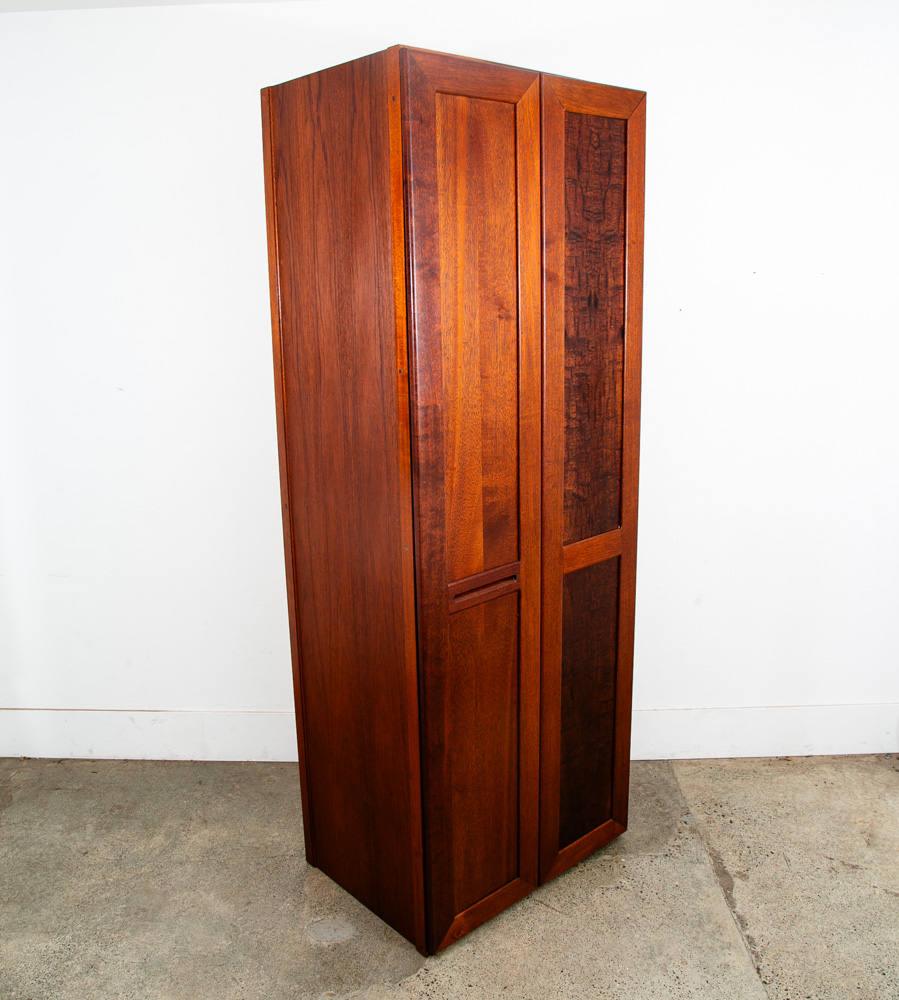 Mid Century Modern Closet Cabinet Armoire Mahogany Wardrobe Closet Drawers Mcm - Image 2