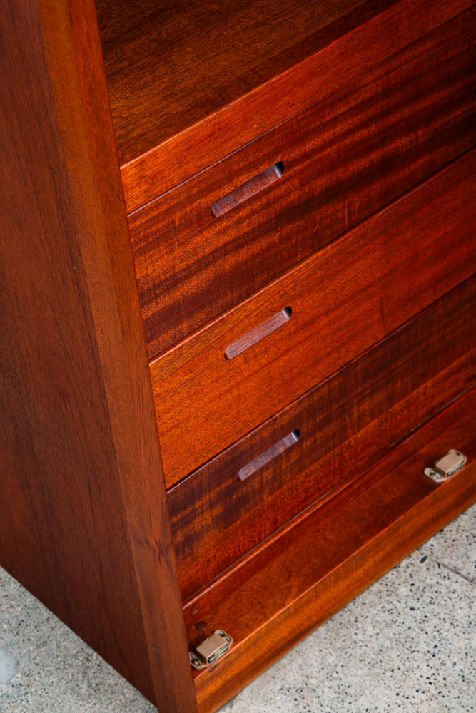 Mid Century Modern Closet Cabinet Armoire Mahogany Wardrobe Closet Drawers Mcm - Image 9