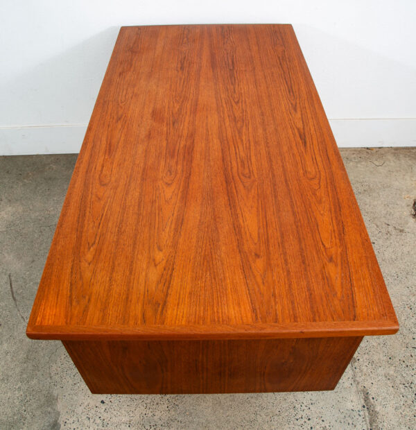 Mid Century Danish Modern Desk Executive Office 8 Drawer Bookshelf Locking Mcm - Image 3
