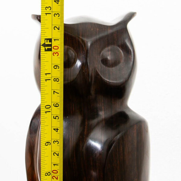 Mid Century Danish Modern Artisan Carved Owl Sculpture Solid Rosewood Mcm Studio - Image 11