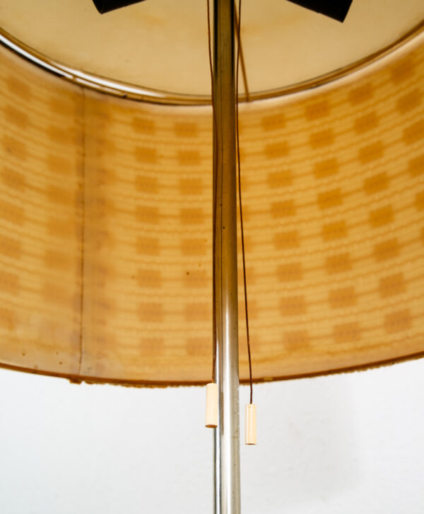 Mid Century Modern Danish Solid Teak Floor Lamp Shade Ribbed MCM Denmark Yellow - Image 9