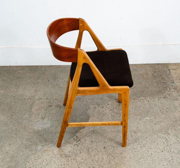 Mid Century Danish Modern Dining Chair Henning Kjaernulf Hansen Teak Oak Brown - Image 7
