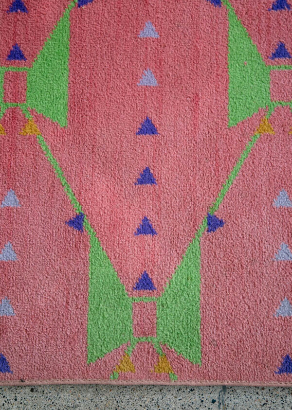 Mid Century Modern Area Rug Pink Green Frank Lloyd Wright Carpet 97.5x77" Mcm - Image 12