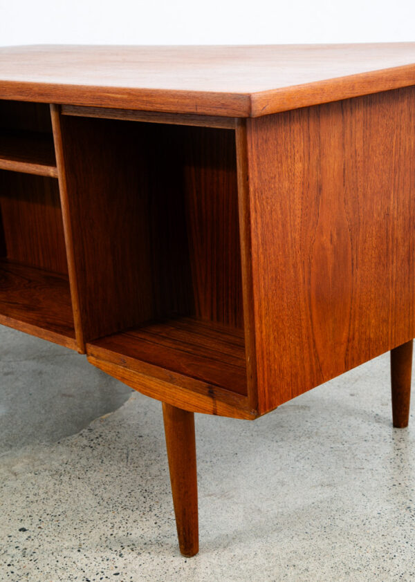 Mid Century Danish Modern Desk Executive Office 8 Drawer Bookshelf Locking Mcm - Image 9