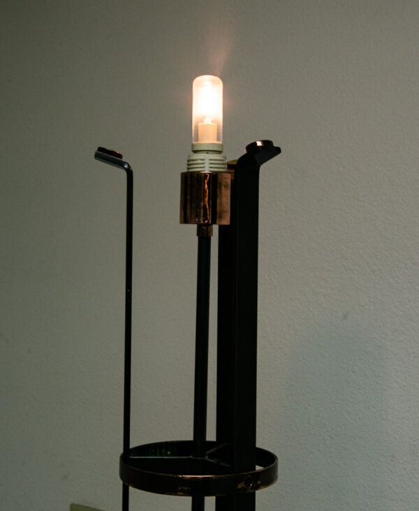 Mid Century Post Modern Floor Lamp Set Copper Reico Milan Italy Pair Two 74.5" - Image 10