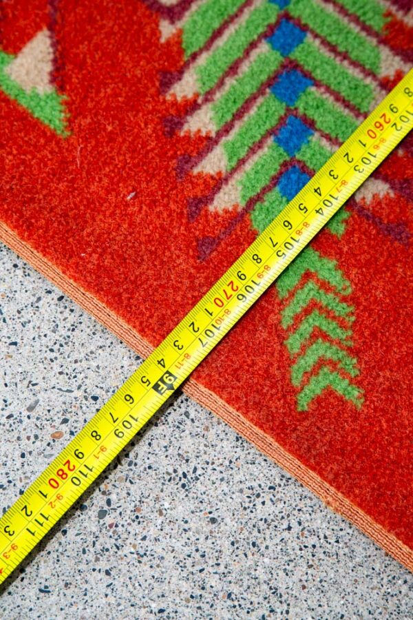 Mid Century Modern Area Rug Orange Green Frank Lloyd Wright Carpet 80x108" Mcm - Image 4