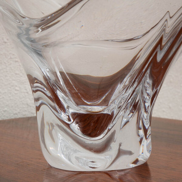 Mid Century Modern Abstracted Studio Art Glass Serving Bowl Vessel Daum Nancy NM - Image 10