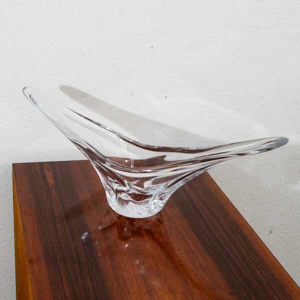 Mid Century Modern Abstracted Studio Art Glass Serving Bowl Vessel Daum Nancy NM - Image 11