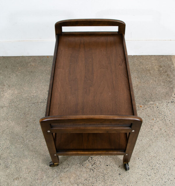 Mid Century Modern Serving Cart Trolley Wood Rolling Bar Walnut Mcm Serving Mcm - Image 6
