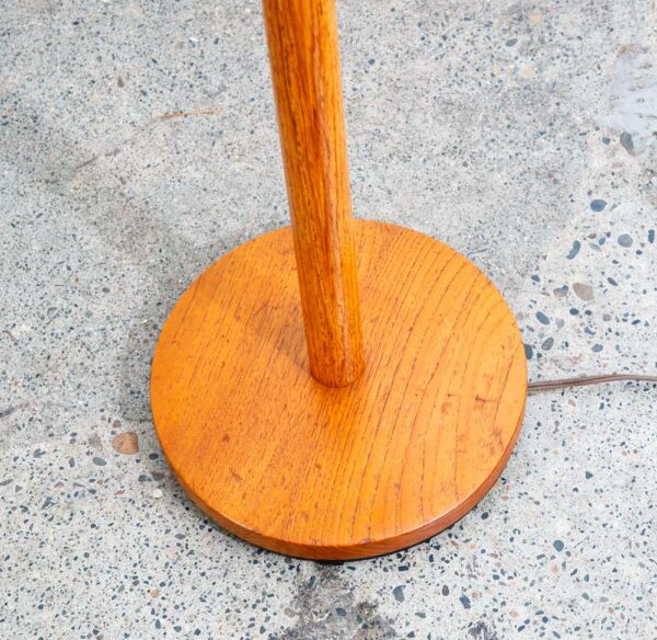Mid Century Modern Floor Lamp Shade Solid Oak Pleated Shade Danish Vintage Round - Image 8