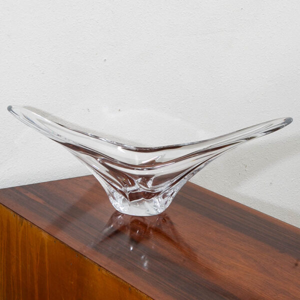 Mid Century Modern Abstracted Studio Art Glass Serving Bowl Vessel Daum Nancy NM - Image 2