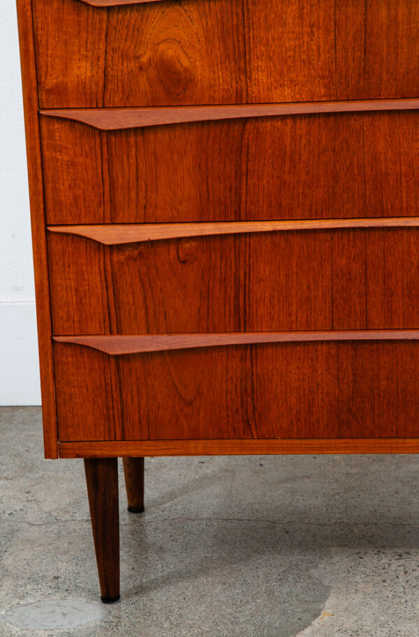 Mid Century Danish Modern Dresser Highboy 6 Drawer Teak Denmark Locking Vintage - Image 8