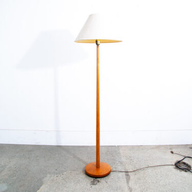 Mid Century Modern Floor Lamp Shade Solid Oak Pleated Shade Danish Vintage Round