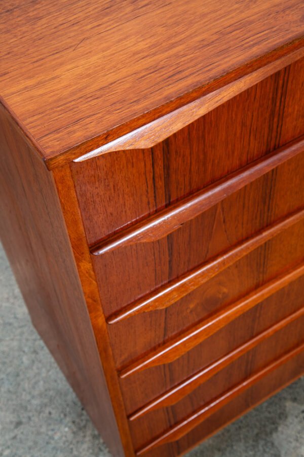 Mid Century Danish Modern Dresser Highboy 6 Drawer Teak Denmark Locking Vintage - Image 11