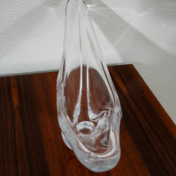 Mid Century Modern Abstracted Studio Art Glass Serving Bowl Vessel Daum Nancy NM - Image 3