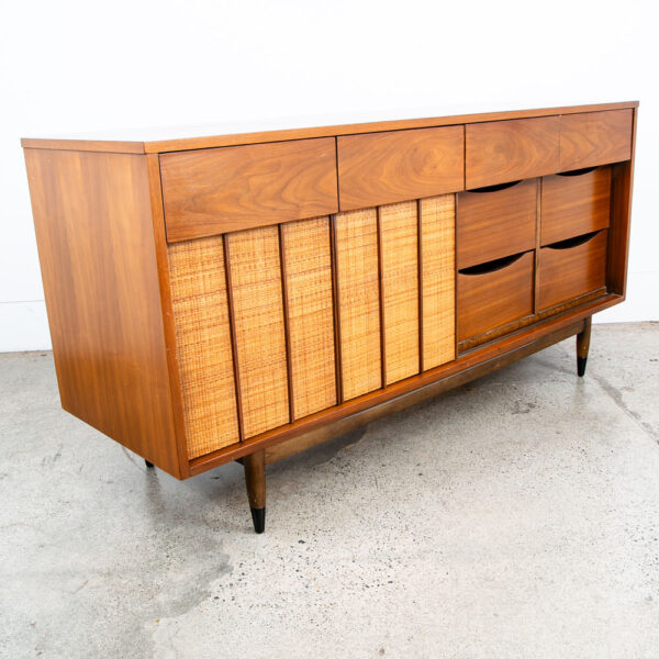 Mid Century Modern Dresser Credenza Mainline by Hooker 10 Drawer Walnut Doors NM - Image 2