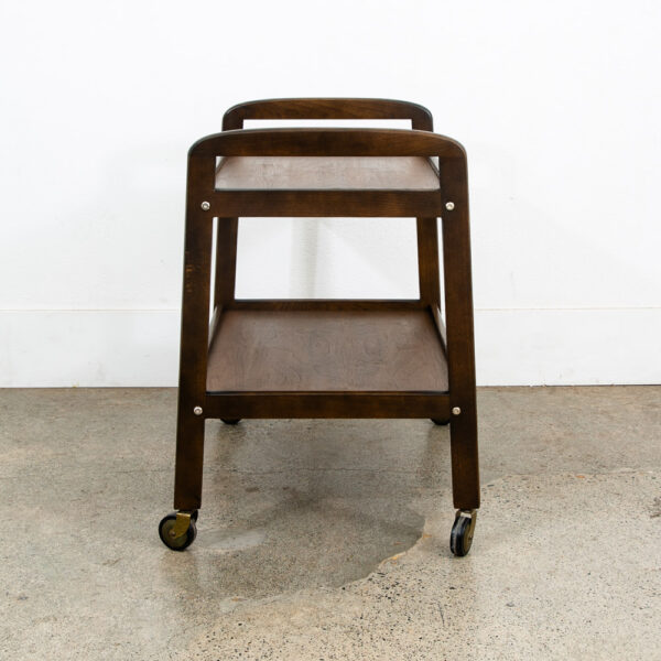 Mid Century Modern Serving Cart Trolley Wood Rolling Bar Walnut Mcm Serving Mcm - Image 10